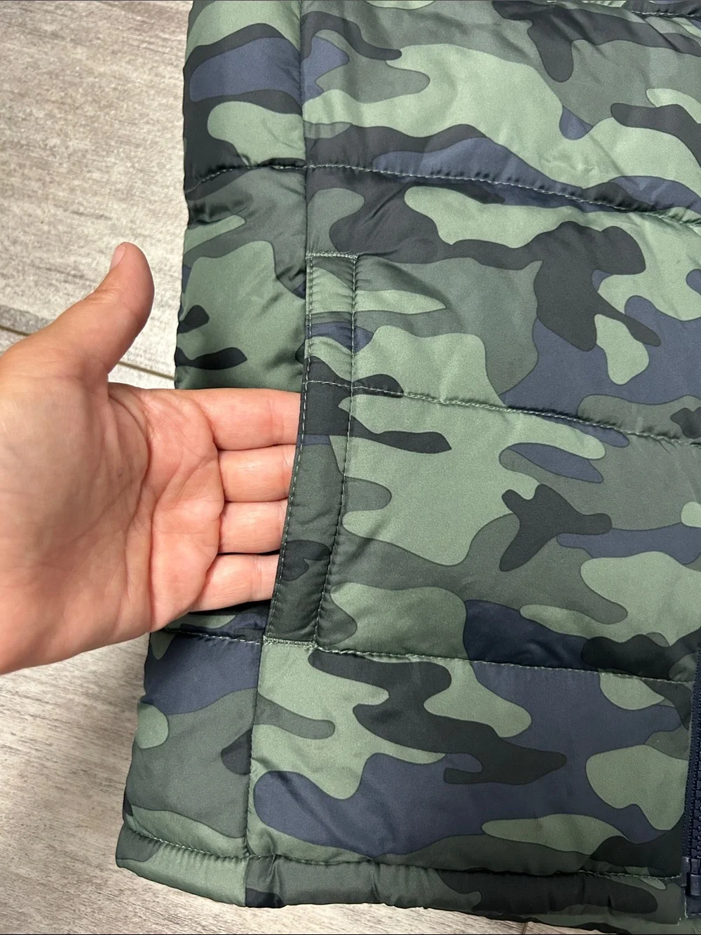 GAP Kids Green Camo Puffer Vest